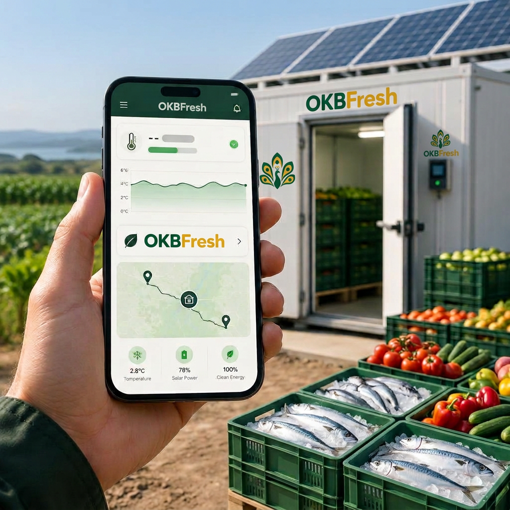 Digital temperature monitoring beside a solar cold room